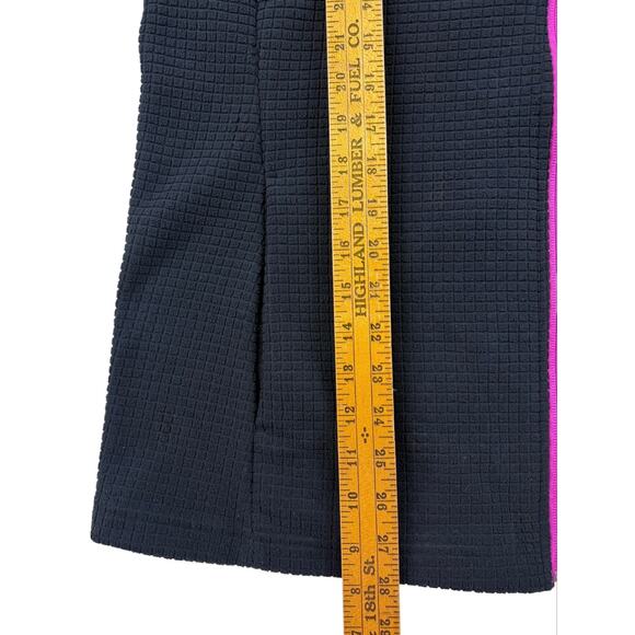 Lands' End Jacket Grid Fleece Full Zip Up Womens XL Black Pink Trim - Picture 11 of 11